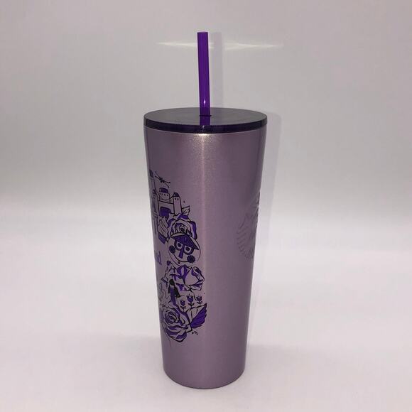Disneyland Starbucks Pearlized Purple Stainless Steel Drink Tumbler Cold Cups - Picture 4 of 10
